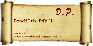 Donáth Pál névjegykártya