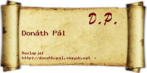 Donáth Pál névjegykártya